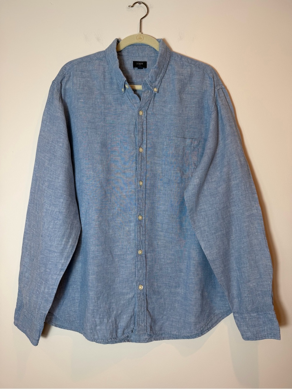 J.Crew Men’s 100% Linen Button-Down Shirt Size XL